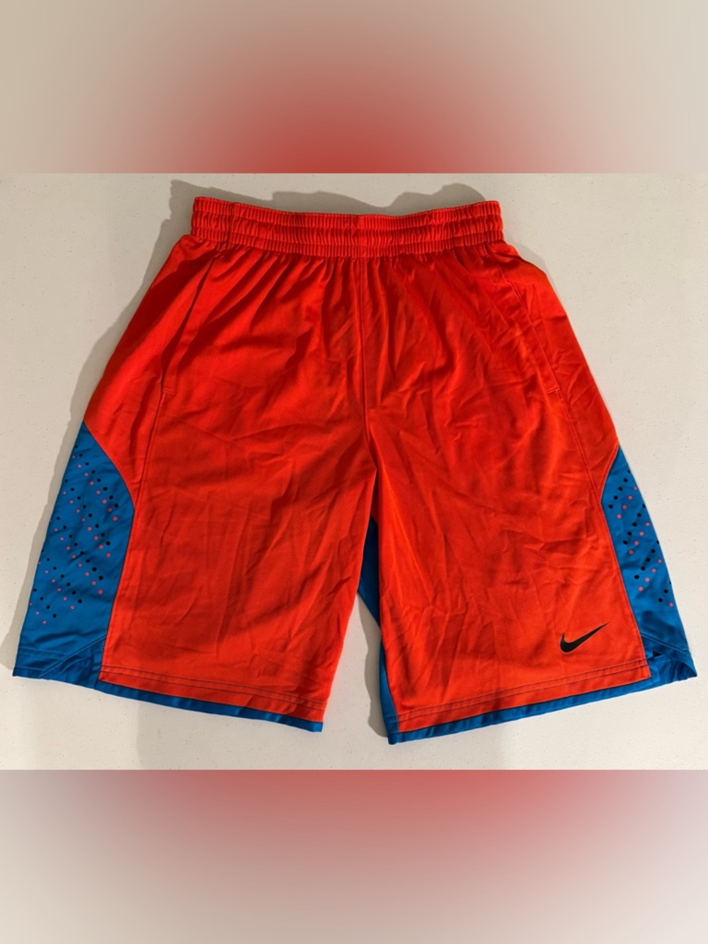 Nike Dri-Fit Orange and Blue Basketball Shorts Men’s Size Large